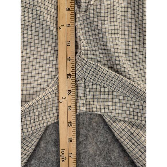 Eddie Bauer Golf Shorts 38 Men's Chino Checkered Pleated 100% Cotton Sportswear - Picture 5 of 6